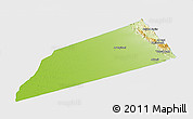 Physical Panoramic Map of Dhank, single color outside