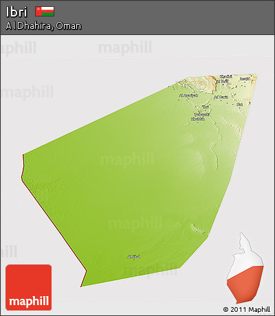 Physical 3D Map of Ibri, cropped outside