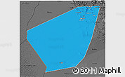 Political 3D Map of Ibri, darken, desaturated