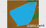 Political 3D Map of Ibri, darken