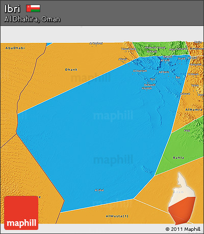 Political 3D Map of Ibri
