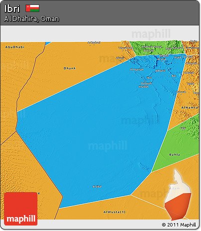 Political 3D Map of Ibri