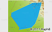 Political 3D Map of Ibri, physical outside