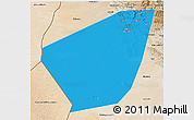 Political 3D Map of Ibri, satellite outside