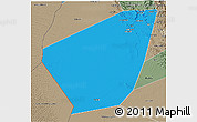 Political 3D Map of Ibri, semi-desaturated