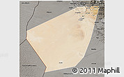 Satellite 3D Map of Ibri, darken, semi-desaturated