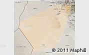 Satellite 3D Map of Ibri, semi-desaturated
