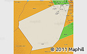 Shaded Relief 3D Map of Ibri, political outside