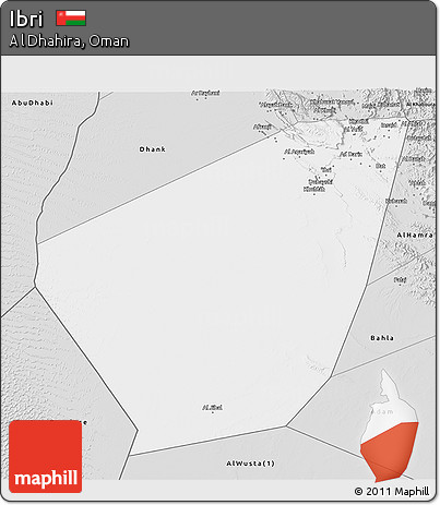 Silver Style 3D Map of Ibri