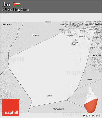 Silver Style 3D Map of Ibri