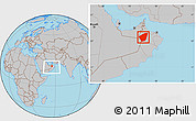 Gray Location Map of Ibri, within the entire country