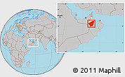 Gray Location Map of Ibri, highlighted parent region, within the entire country