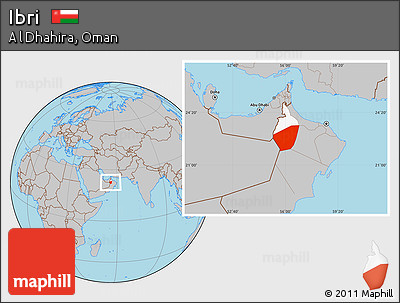 Gray Location Map of Ibri, highlighted parent region