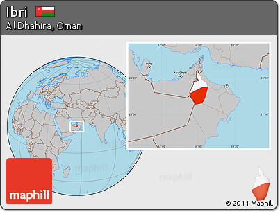 Gray Location Map of Ibri, highlighted parent region