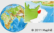 Physical Location Map of Ibri, highlighted country