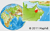 Physical Location Map of Ibri, highlighted parent region