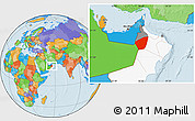 Political Location Map of Ibri, highlighted country, highlighted parent region