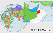 Political Location Map of Ibri, highlighted country