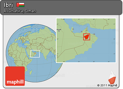 Savanna Style Location Map of Ibri, within the entire country