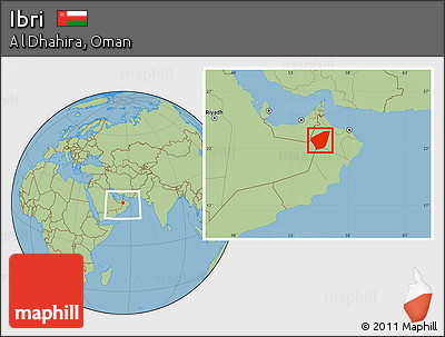 Savanna Style Location Map of Ibri, within the entire country