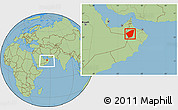 Savanna Style Location Map of Ibri, within the entire country