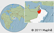 Savanna Style Location Map of Ibri, highlighted country, highlighted parent region, hill shading