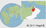 Savanna Style Location Map of Ibri, highlighted country, highlighted parent region