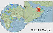 Savanna Style Location Map of Ibri, highlighted parent region, within the entire country, hill shading