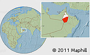 Savanna Style Location Map of Ibri, highlighted parent region, hill shading