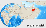 Shaded Relief Location Map of Ibri