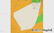 Shaded Relief Map of Ibri, political outside