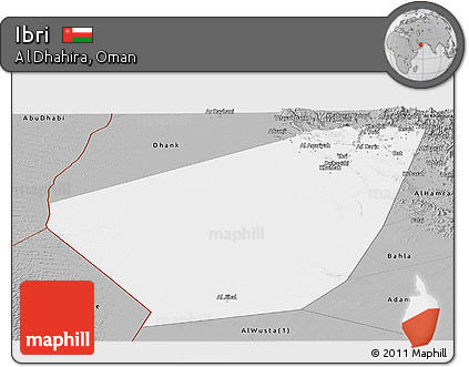 Gray Panoramic Map of Ibri