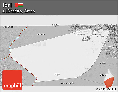 Gray Panoramic Map of Ibri