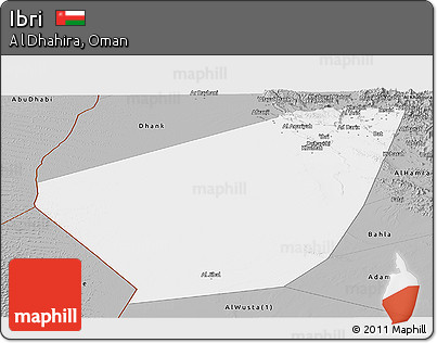 Gray Panoramic Map of Ibri