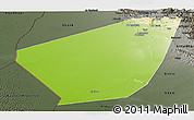 Physical Panoramic Map of Ibri, darken, semi-desaturated