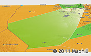 Physical Panoramic Map of Ibri, political outside