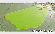 Physical Panoramic Map of Ibri, semi-desaturated