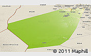 Physical Panoramic Map of Ibri, shaded relief outside