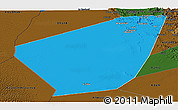Political Panoramic Map of Ibri, darken