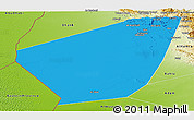 Political Panoramic Map of Ibri, physical outside