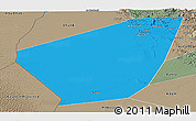 Political Panoramic Map of Ibri, semi-desaturated