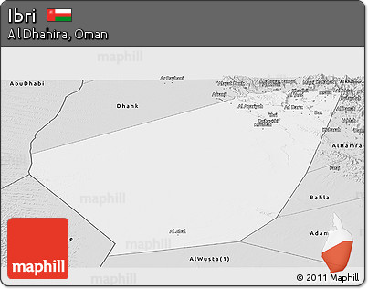 Silver Style Panoramic Map of Ibri