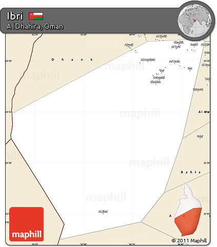 Classic Style Simple Map of Ibri