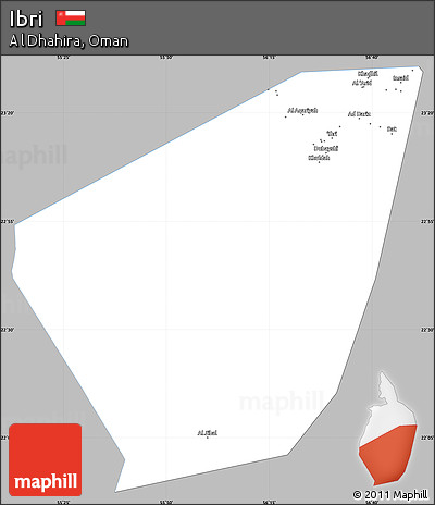 Gray Simple Map of Ibri, single color outside