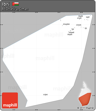 Gray Simple Map of Ibri, single color outside