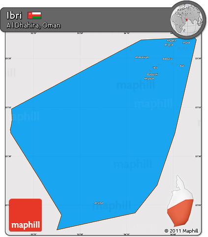 Political Simple Map of Ibri, cropped outside