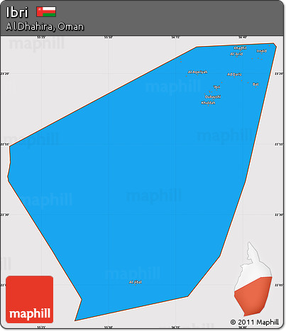Political Simple Map of Ibri, cropped outside