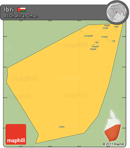 Savanna Style Simple Map of Ibri, cropped outside