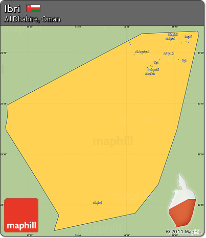 Savanna Style Simple Map of Ibri, cropped outside