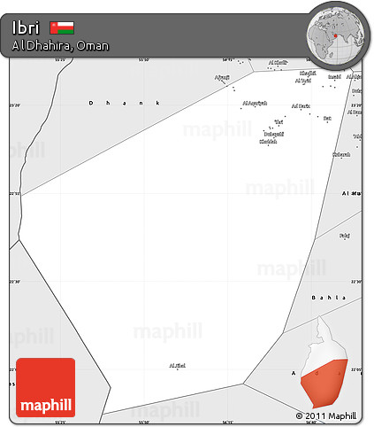 Silver Style Simple Map of Ibri